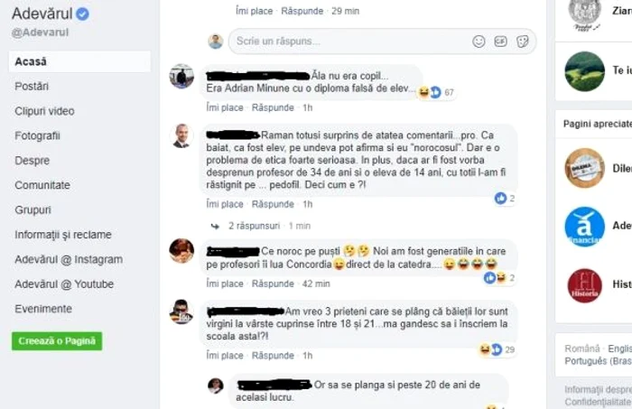 comentarii profesoara fb