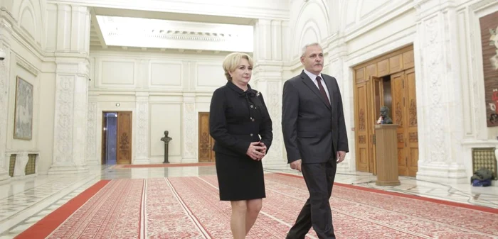 Viorica Dăncilă, premierul desemnat,  împreună cu liderul PSD, Liviu Dragnea, la Cotroceni