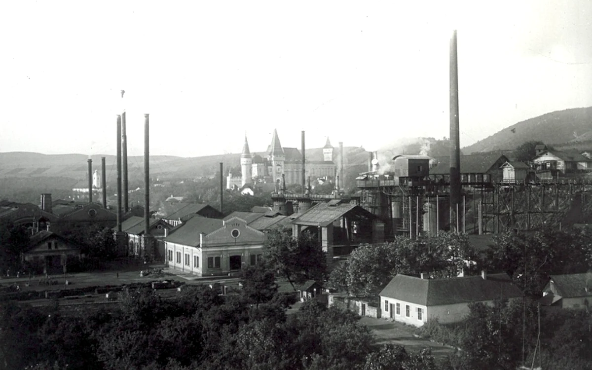 Uzinele de fier din Hunedoara, în anii 1900. Ilustrată. Schoch Fryges