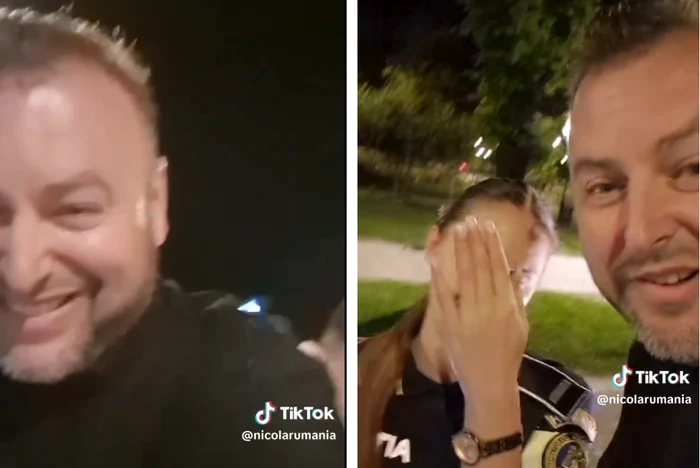 Bărbatul i-a filmat pe polițiști și a postat pe TikTok FOTO Captură video