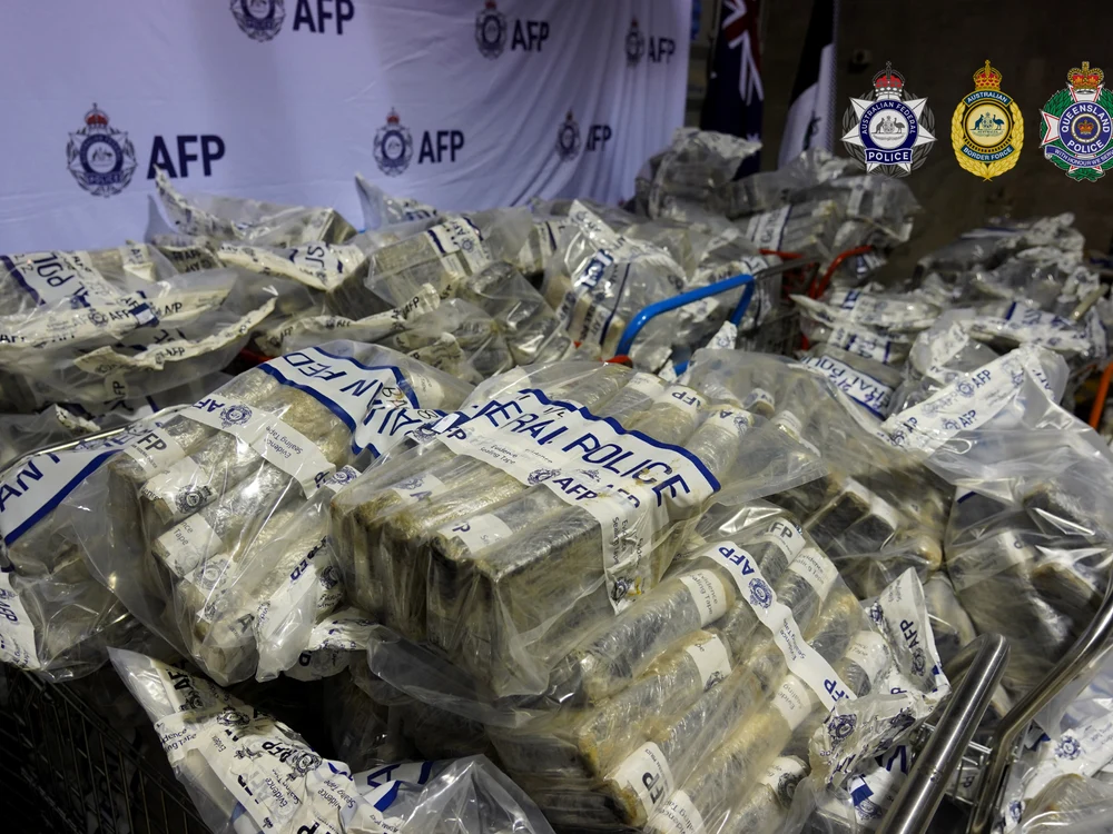 Poliția australiană a descoperit 2,7 tone de cocaină/FOTO: Poliția Federală Australiană (AFP)
