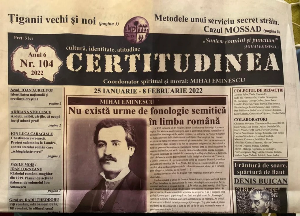 Ziarul pe care l-am primit la conferinţa lui Dan Puric