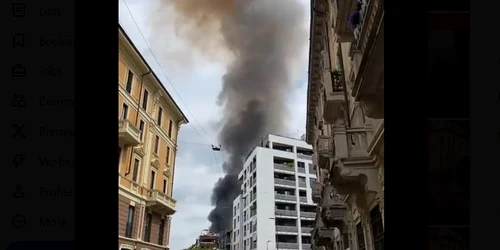 Incendiu lângă Domul din Milano Foto Captură video X jfif