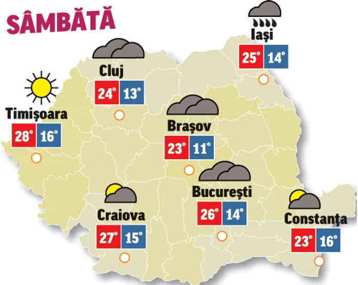 Astăzi, temperaturile vor crește cu câteva grade, dar norii vor persista în partea de nord și nord-est a teritoriului