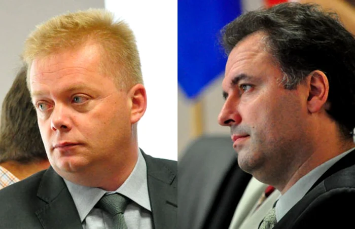 Ioan Oleleu şi Vakar Istvan, noii vicepreşedinţi ai CJ Cluj (de la stânga la dreapta)