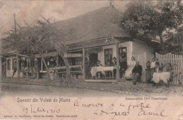 Restaurant din Vălenii de Munte. Carte poștală de la începutul secolului XX (© iMAGO Romaniae)