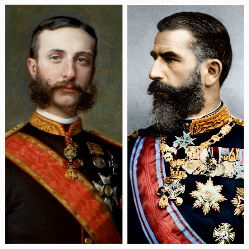 Regele Alfonso al XII lea al Spaniei și Regele Carol I al României. FOTO: Casa Regală română