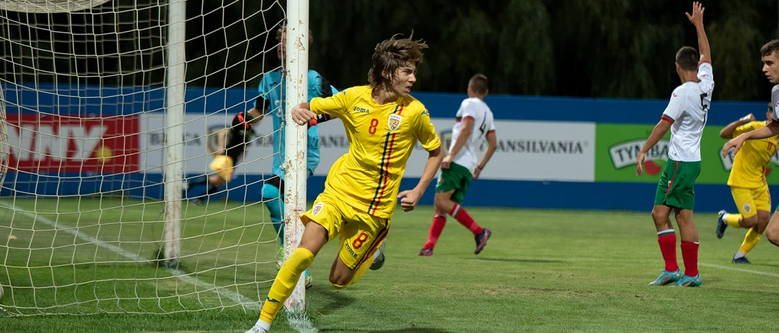 Alexandru Stoian are un gol înscris pentru naționala U16 a României. Foto FRF