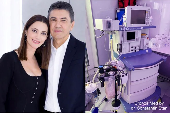 Andreea Berecleanu  şi soţul ei, medicul  Constantin Stan,  au donai ieri către  spitalul Moineşti  aparatură medicală