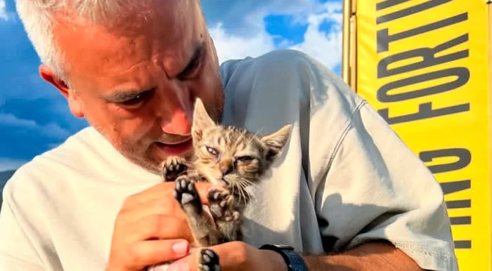 Zoli Toth și echipa au salvat o pisicuță foto: Instagram