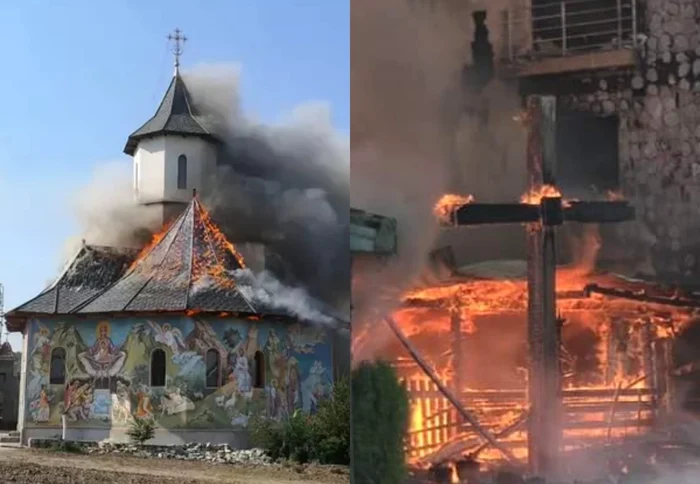 Incendii în Arhiepiscopia Tomisului - colaj foto