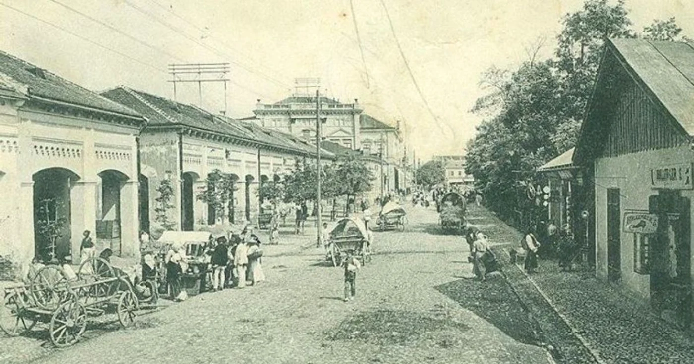 Stradă din Alba Iulia în perioada interbelică