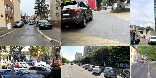 Războiul lipsei locurilor de parcare transformat în războiul mașinilor parcate ilegal în Râmnicu Vâlcea Foto colaj jpg