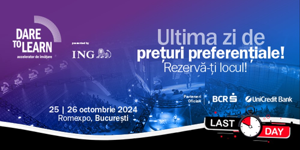 Astăzi este ultima zi în care profesorii beneficiază de tarife preferențiale la Dare to Learn – cel mai mare eveniment educațional din Europa