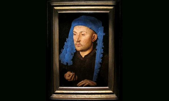 „Portret de bărbat cu tichie albastră”, de Jan van Eyck (foto: Sailko / Wikimedia Commons)