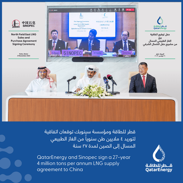 Contract pe 27 de ani între QatarEnergy și grupul chinez Sinopec pentru livrarea de gaze naturale lichefiate
