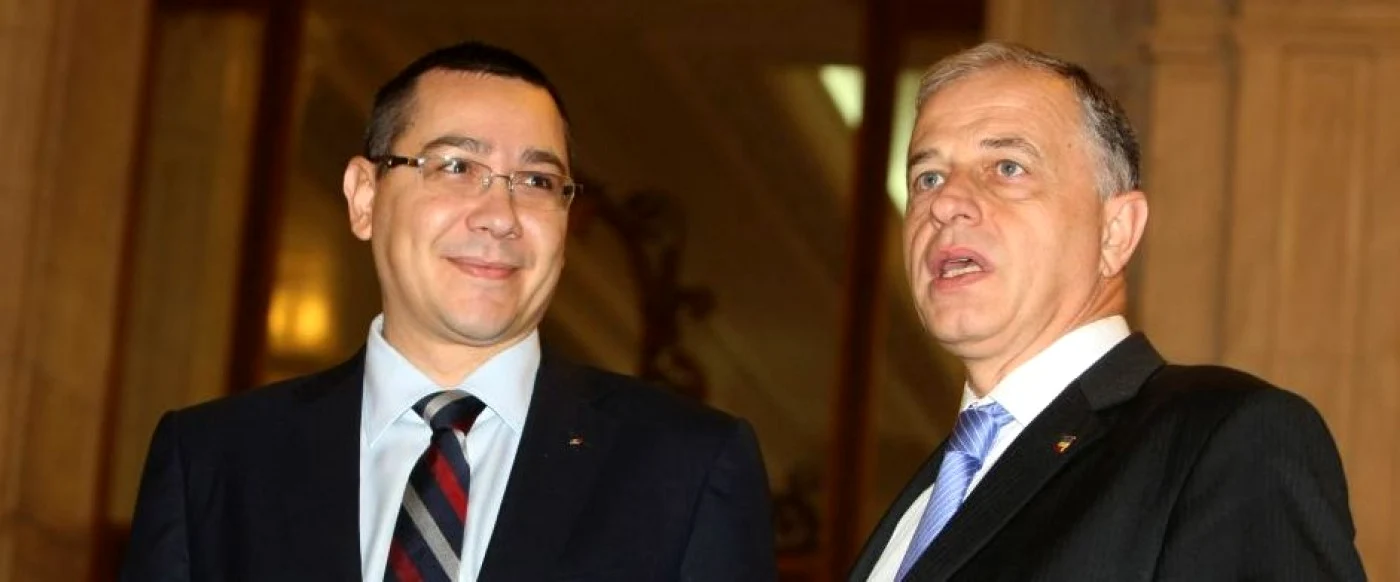 Preşedintele PSD Victor Ponta şi fostul lider PSD Mircea Geoană FOTO Arhiva Adevărul
