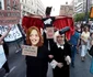 Imagini de la protestul din Madrid.