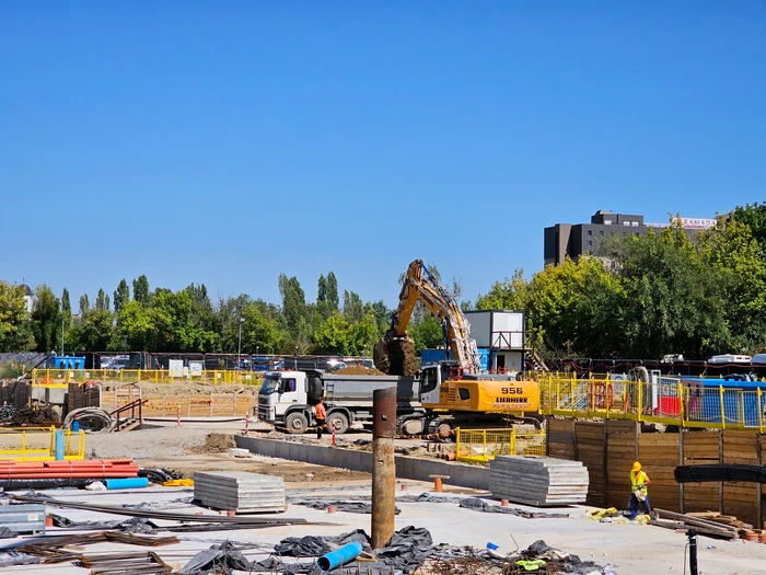 Lucrări în stadiu incipient la stația Expoziției FOTO: FB/Asociația Metrou Ușor