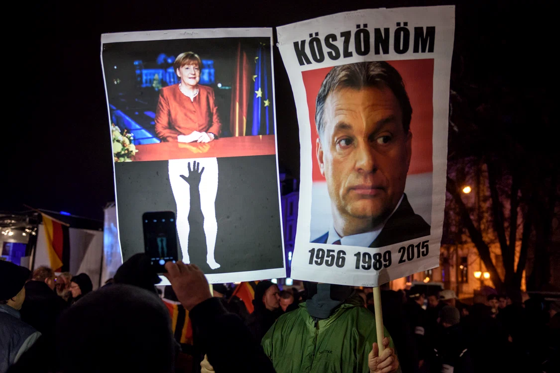 
    Demonstranții au fluturat pancarte împotriva refugiaților violatorifoto: AP  