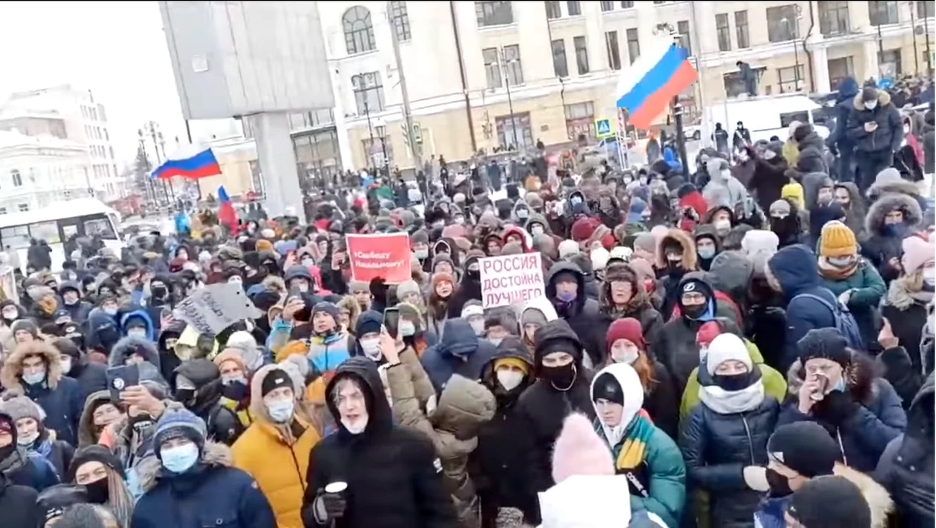În Siberia, oamenii au protestat împotriva regimului Putin la -50 de grade Celsius 
