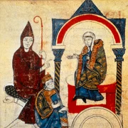 Mathilde und Hugo von Cluny als Fürsprecher Heinrichs IV  (cropped) jpg