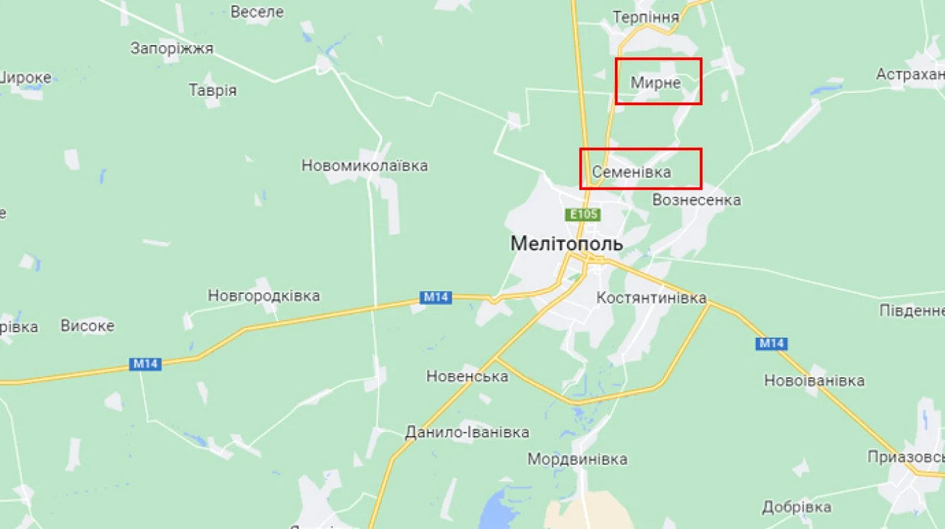 Împrejurimile oraşului Melitopol, din sudul Ucrainei Captură Google Map