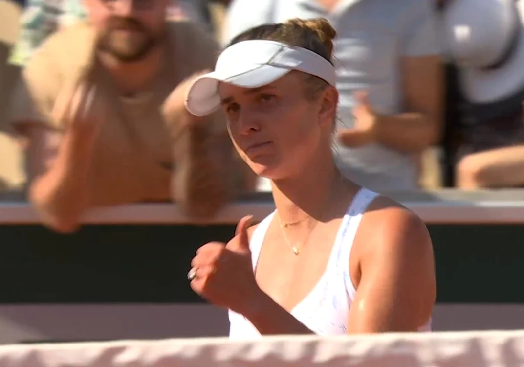 Elina Svitolina s-a mărginit la a-i arăta ”Ok” adversarei sale din Rusia. Captură TV