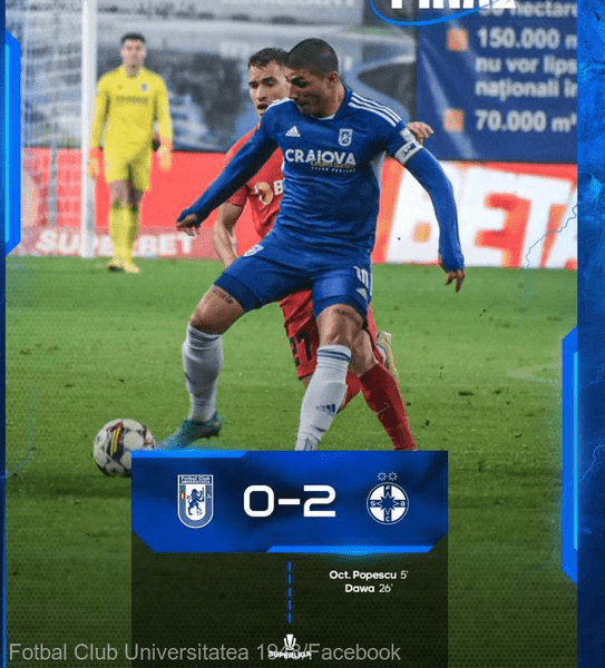 Superliga: FCSB câștigă în deplasare cu 2-0 împotriva FC U Craiova