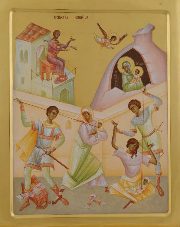 Uciderea pruncilor mai mici de doi ani din Bethleem și din împrejurimi (icoană de Mihai Coman)