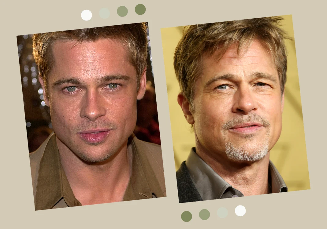 Brad Pitt, în tinerete (în stânga) și în prezent (în dreapta) / fotografii: Getty Images.