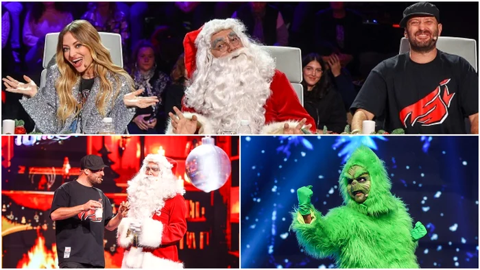 Recunoști Moșul de la iUmor? Dar vedeta care s-a costumat în Grinch? Foto: colaj Click!/Antena 1