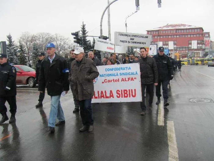 Proteste sindicalisti la Sibiu