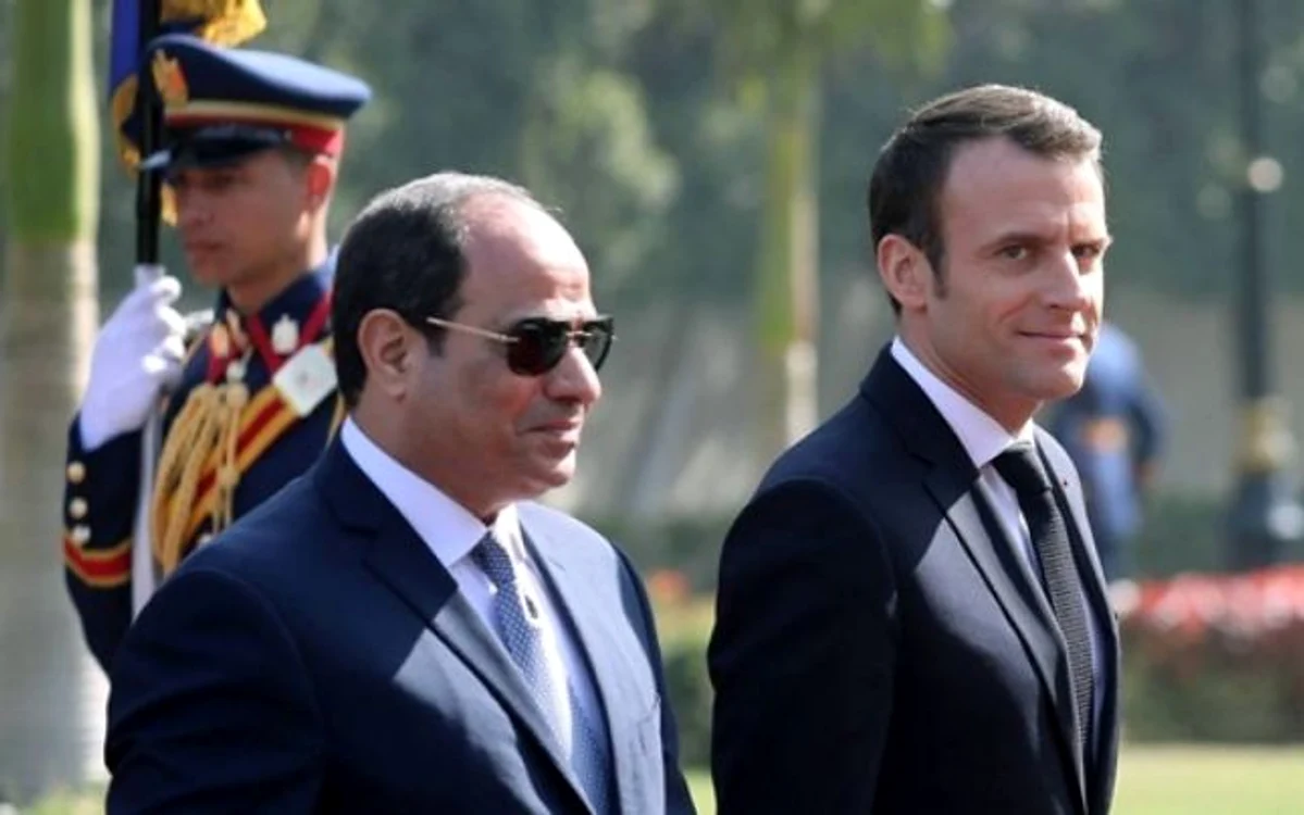 Preşedintele Egiptului, Abdel al-Sisi şi omologul său francez Emmanuel Macron