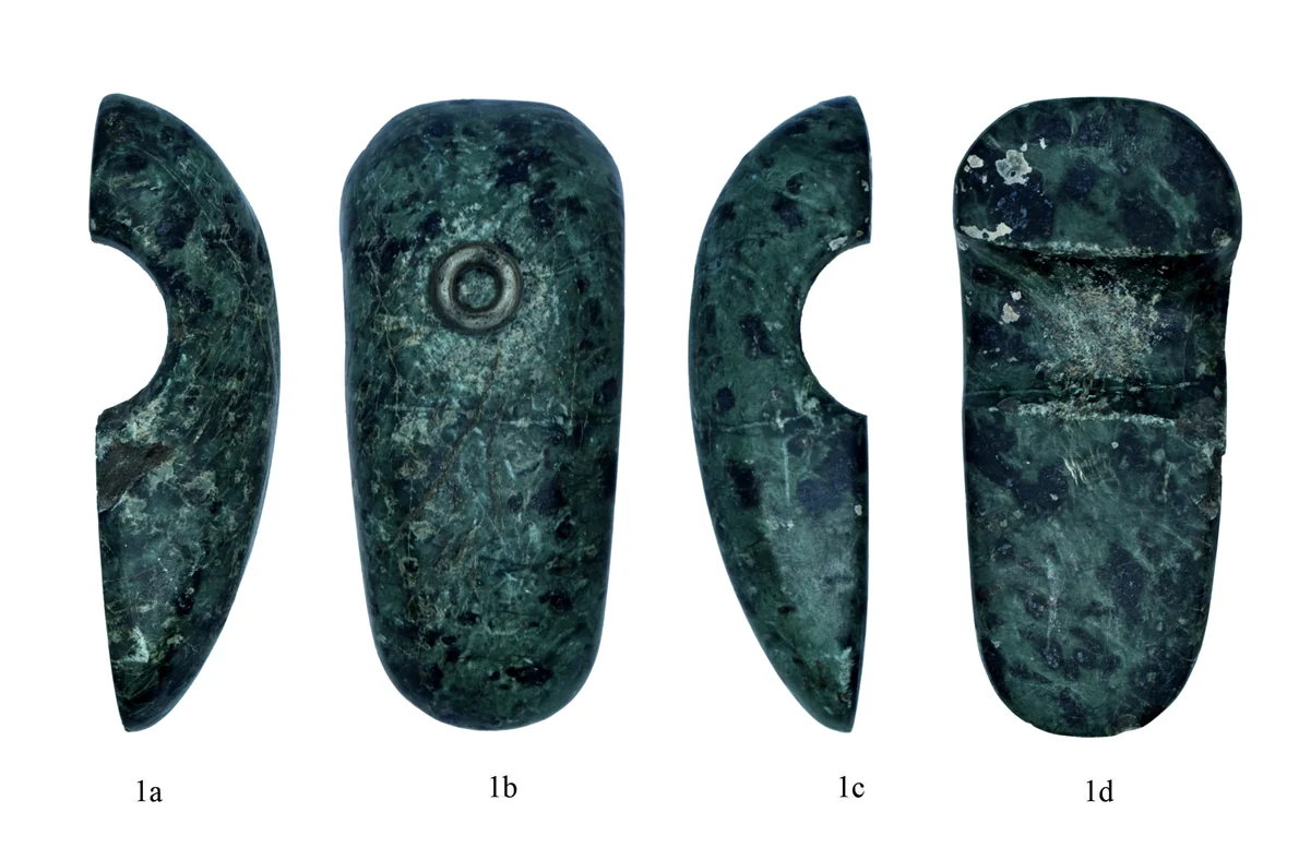 Un topor de piatră din Epoca Bronzului, descoperit în localitatea Albești (foto: Facebook / Vasile Diaconu - archaeologist)