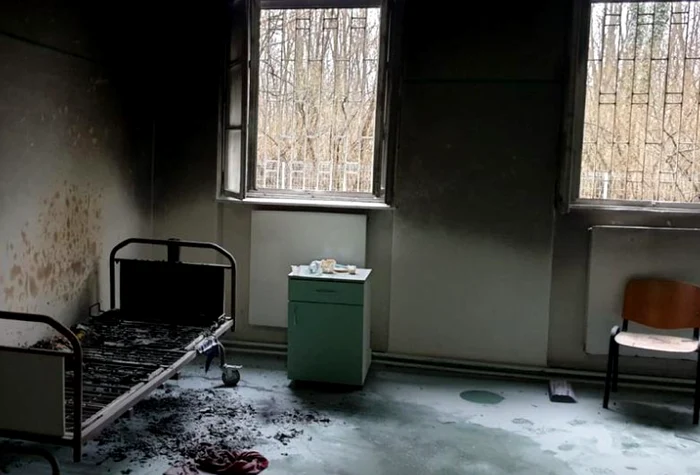 Incendiu la un spital de psihiatrie din TimișFoto: ISU Timiș