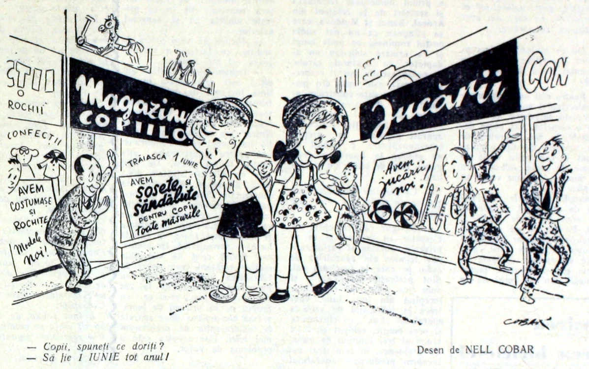 Desen publicat în ziarul „Informația Bucureștiului” în 1957 - 1 iunie