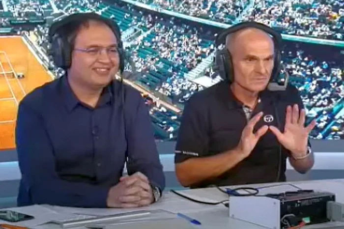 Mihai Mironică și Cristian Tudor Popescu în timpul finalei de la French Open 2018