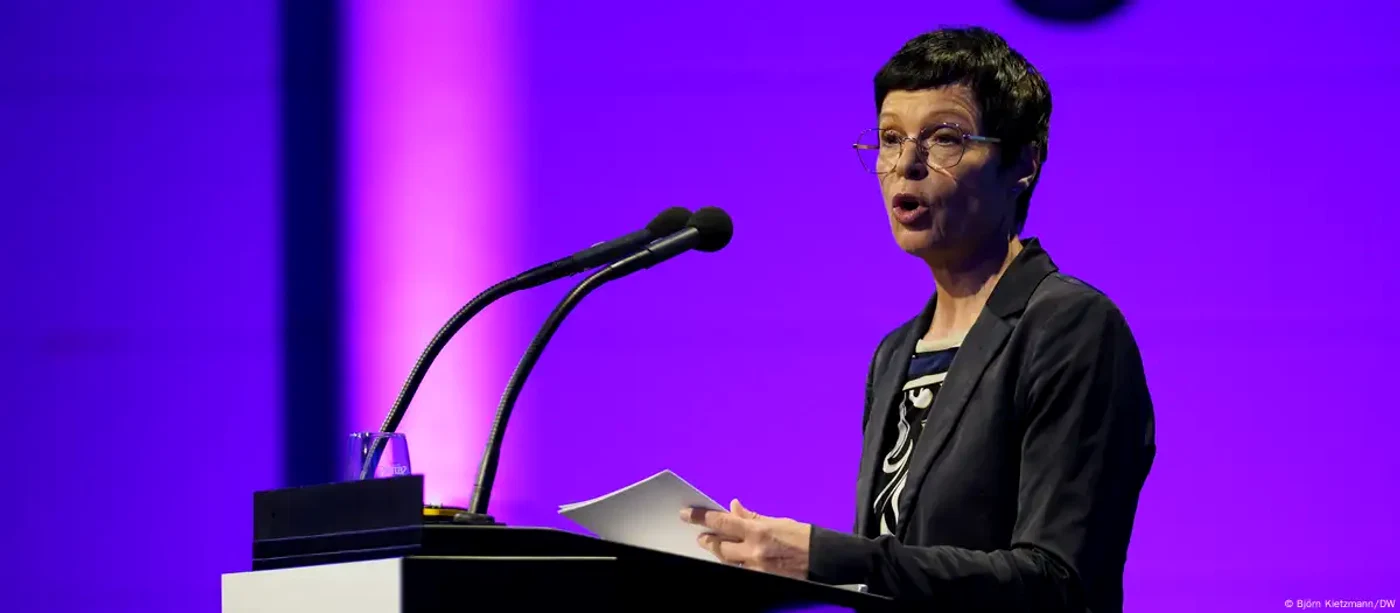 Comisarul european pentru extindere, Marta Kos, luni, 7 iulie 2025, la Global Media Forum DW