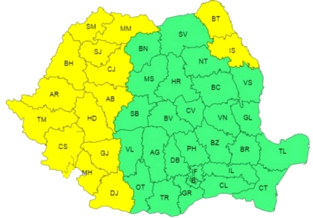 Harta zonele vizate / foto: ANM