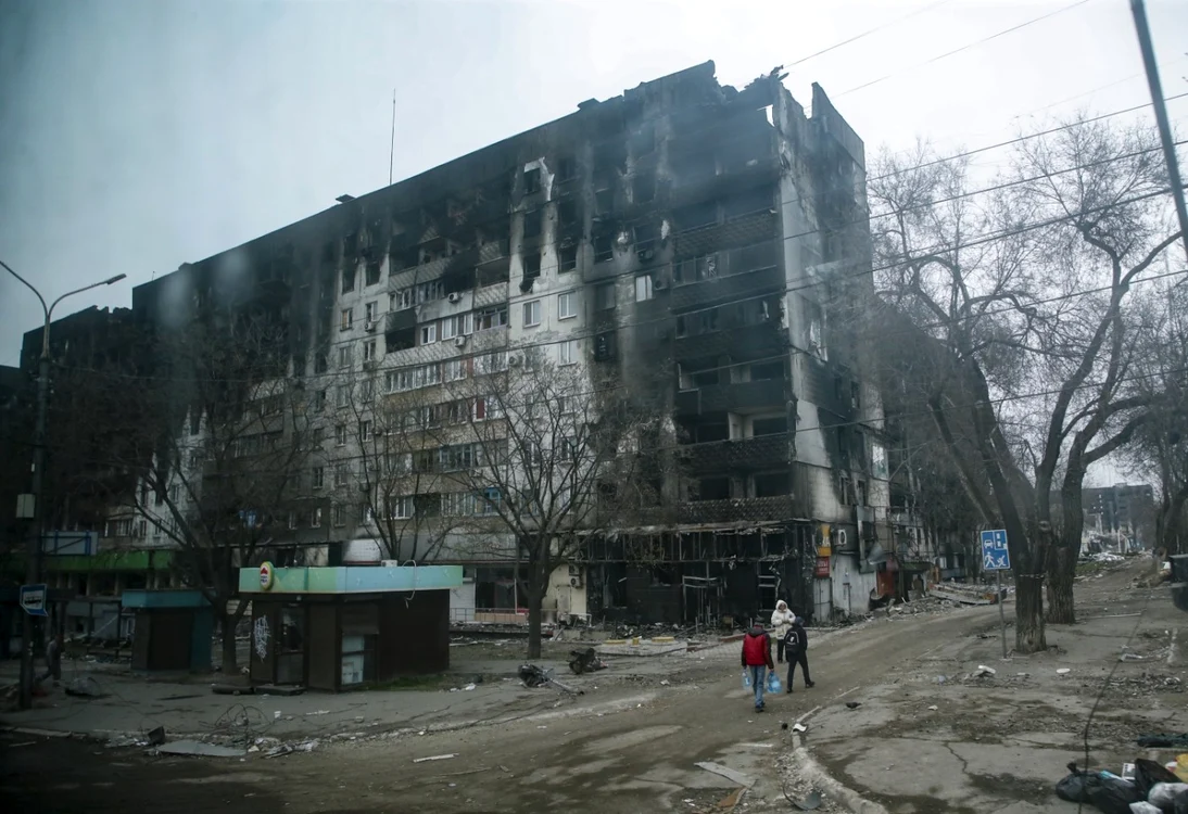 Clădiri distruse în Mariupol FOTO EPA-EFE