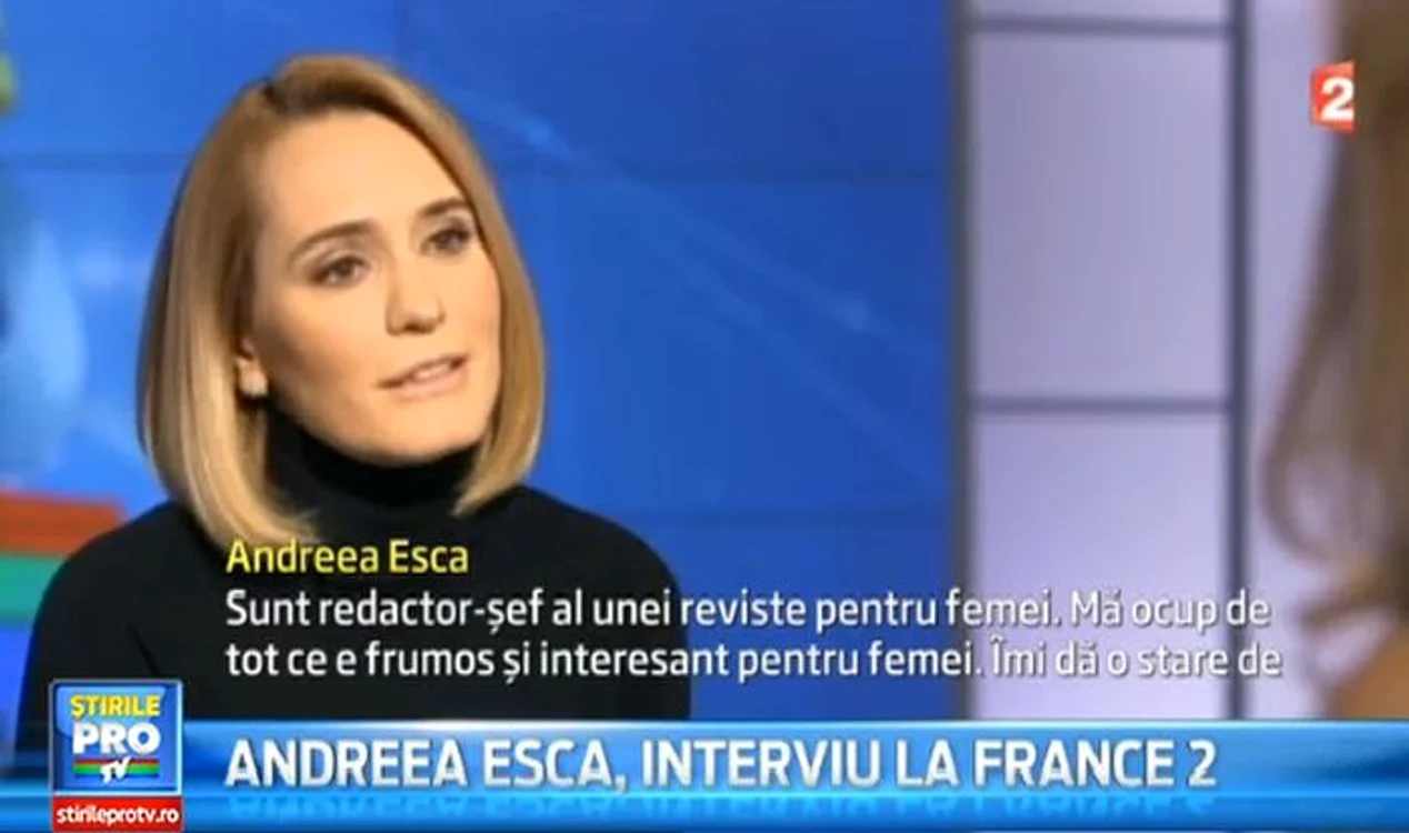 
    Andreea Esca a spus că are două joburi: prezentatoare de ştiri şi redactor-şef al unei reviste.  
