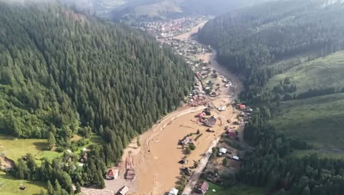 Amploarea dezastrului după inundațiile din Suceava. Foto: Prefectura Suceava 