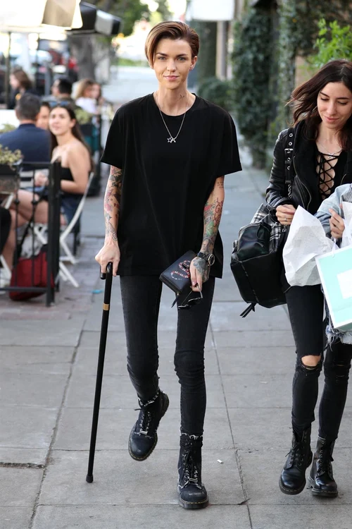 Ruby Rose Leaves Kate Somerville Using Her Cane jpeg