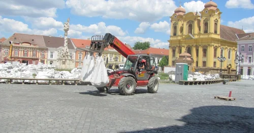 Reabilitare Piaţa Unirii din Timişoara FOTO Ştefan Both