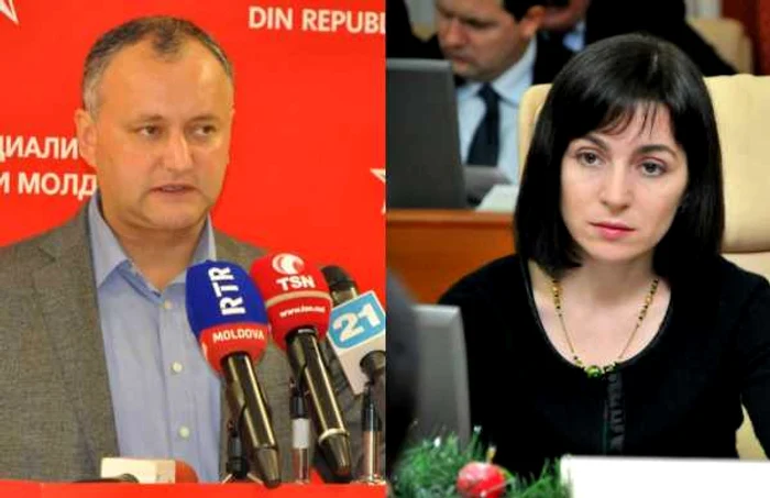 Preşedintele R.Moldova, Igor Dodon şi premierul Maia Sandu          Sursa Foto: Agora.md