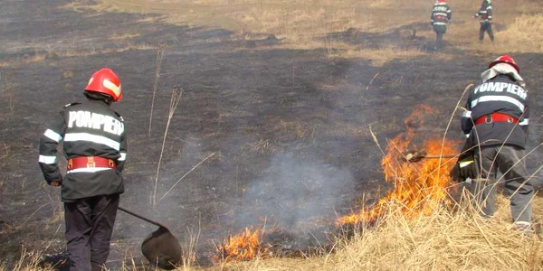 Pompierii au intervenit ieri pentru stingerea a 13 incendii de vegetaţie