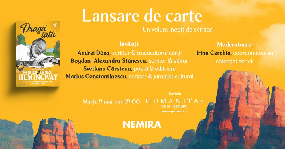 "Dragă tată", proiect de familie și un portret nuanțat al lui Ernest Hemingway realizat de bătrânul Șoricel