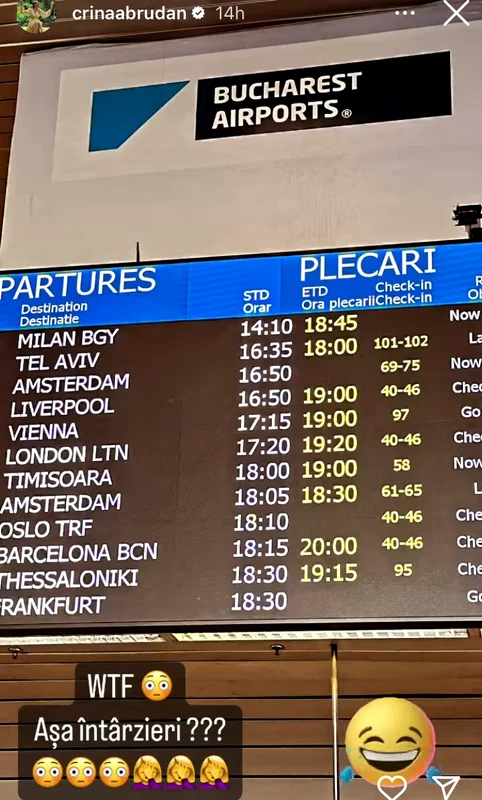 Majoritatea zborurilor afișează întârzieri Sursa Instagram 