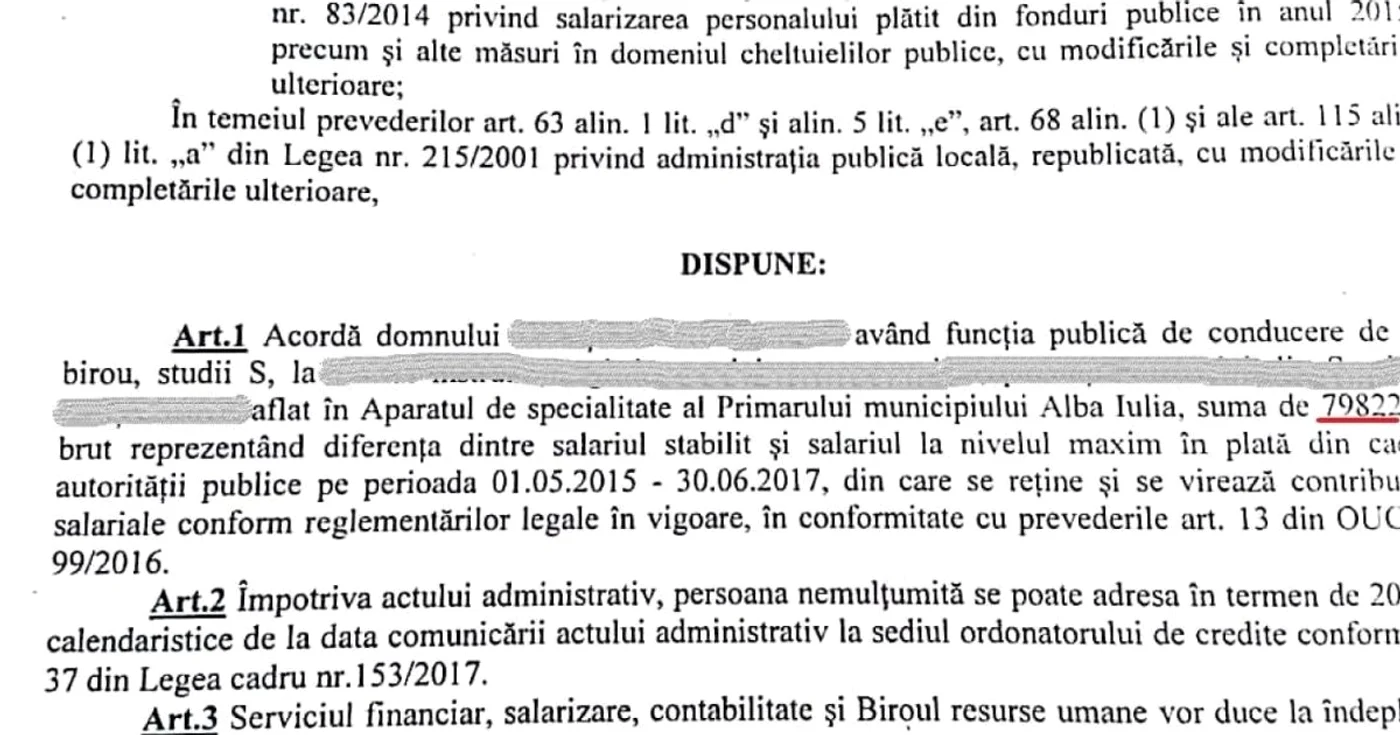 dispozitii salarii alba iulia